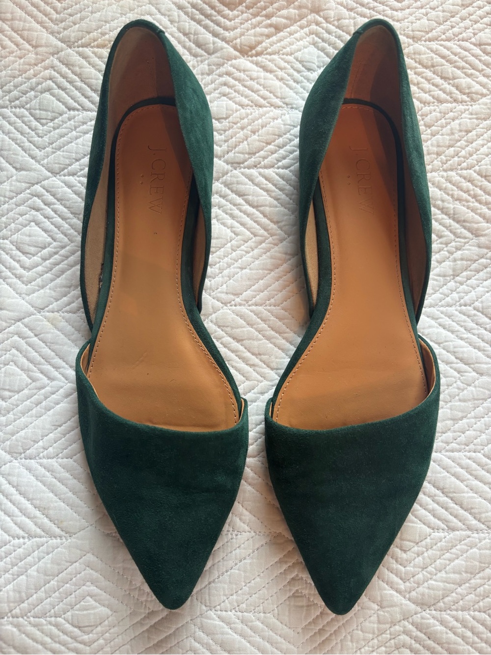 J. Crew Factory Zoe suede d'Orsay flats - emerald green